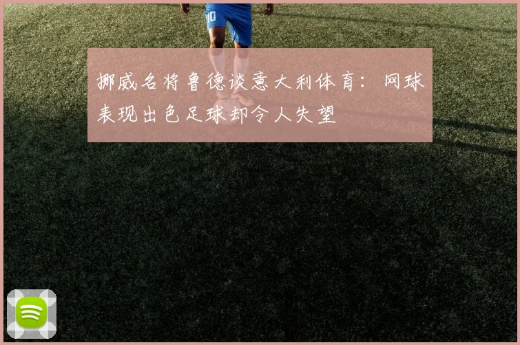 挪威名将鲁德谈意大利体育：网球表现出色足球却令人失望